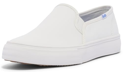 Keds Damen Doppeldecker-Schlupfschuh Sneaker, Weißes Leder, 42.5 EU von Keds