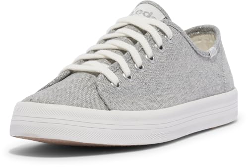 Keds Damen Kickstart Lace Up Sneaker, Textil Silber, 39 EU von Keds