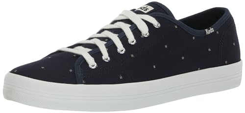 Keds Damen Kickstart Schnürschuh Sneaker, Marineblau/Haferflocken Leinwand, 39 EU von Keds