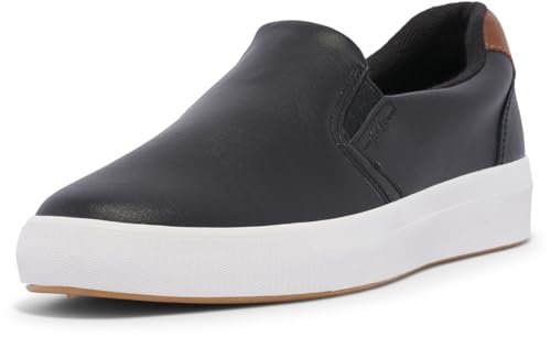 Keds Damen Pursuit Slip on Sneaker, Schwarz/Cognac-Leder, 36 EU von Keds