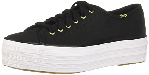 Keds Damen Triple Up Leder-Sneaker, schwarz / gold, 37 EU von Keds