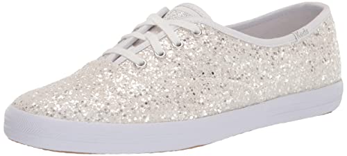 Keds Damen Champion Glitzer-Sneaker mit Schnürung, Weiss/opulenter Garten, 7.5 von Keds