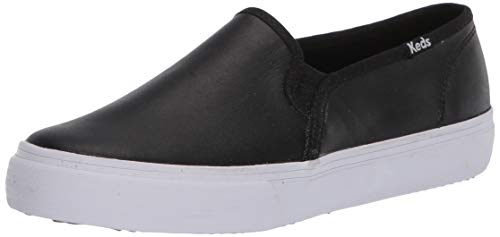 Keds Women's Double Decker Leather Sneaker, Black, 11 Wide von Keds