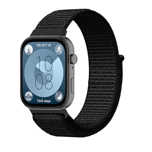 KeeFos Armband Kompatibel mit Huawei Watch Fit 4 Pro/Fit 4/Fit 3, Nylon Sport Uhrenarmband, Herren Damen Ersatzarmband für Huawei Watch Fit4 Pro/Fit4/Fit3 - Schwarz KeeFos Armband Kompatibel mit Huawei Watch Fit 4 Pro/Fit 4/Fit 3, Nylon Sport Uhrenarmband, Herren Damen Ersatzarmband für Huawei Watch Fit4 Pro/Fit4/Fit3 - Schwarz von KeeFos