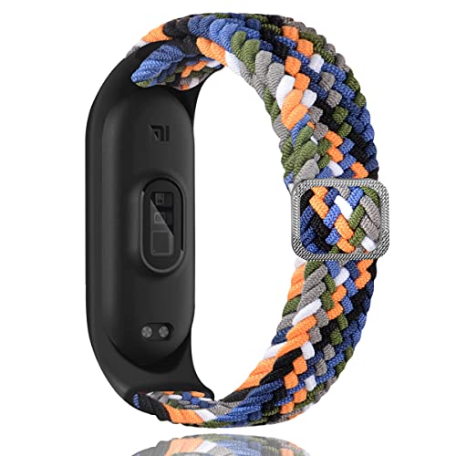 Keecuty Nylon Armband für Mi Band 6/5 / 4/3 Armband Elastisches Stoff Geflochten Weichem Nylon Sport Armbänder Elastizität Atmungsaktive Erweiterbar Uhrenarmband für Mi Band 6/5/4/3-Cowboy von Keecuty