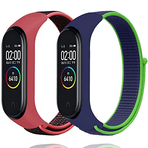 Keecuty Nylon Armband für Xiaomi Mi Band 6/5 / 4/3 & Amazfit Band 5 Armband Verstellbarer Nylon Ersatzarmband kompatibel XiaomiMi Band 6/5/4/3 & Amazfit Band 5 für Frauen Männer von Keecuty