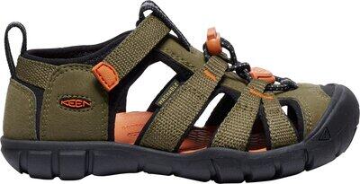KEEN Kinder Sandalen SEACAMP II CNX C-DARK OLIVE/GOLD FLAME DARK OLIVE/GOLD FLAME - Gr. - 31 von Keen