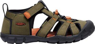 KEEN Kinder Sandalen SEACAMP II CNX Y-DARK OLIVE/GOLD FLAME DARK OLIVE/GOLD FLAME - Gr. - 34 von Keen