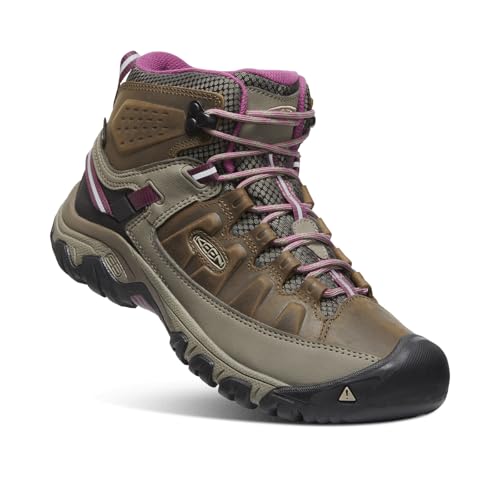 KEEN Damen Targhee 3 Mid Waterproof Wanderstiefel, Weiss/Boysenberry, 41 EU von KEEN