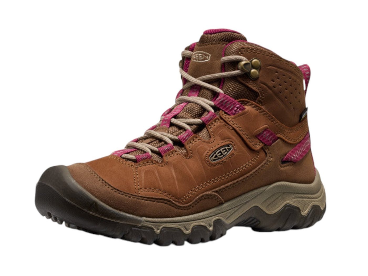 Keen Targhee IV Mid WP (Nubukleder, wasserdicht) braun/pink Damen Wanderschuh von Keen