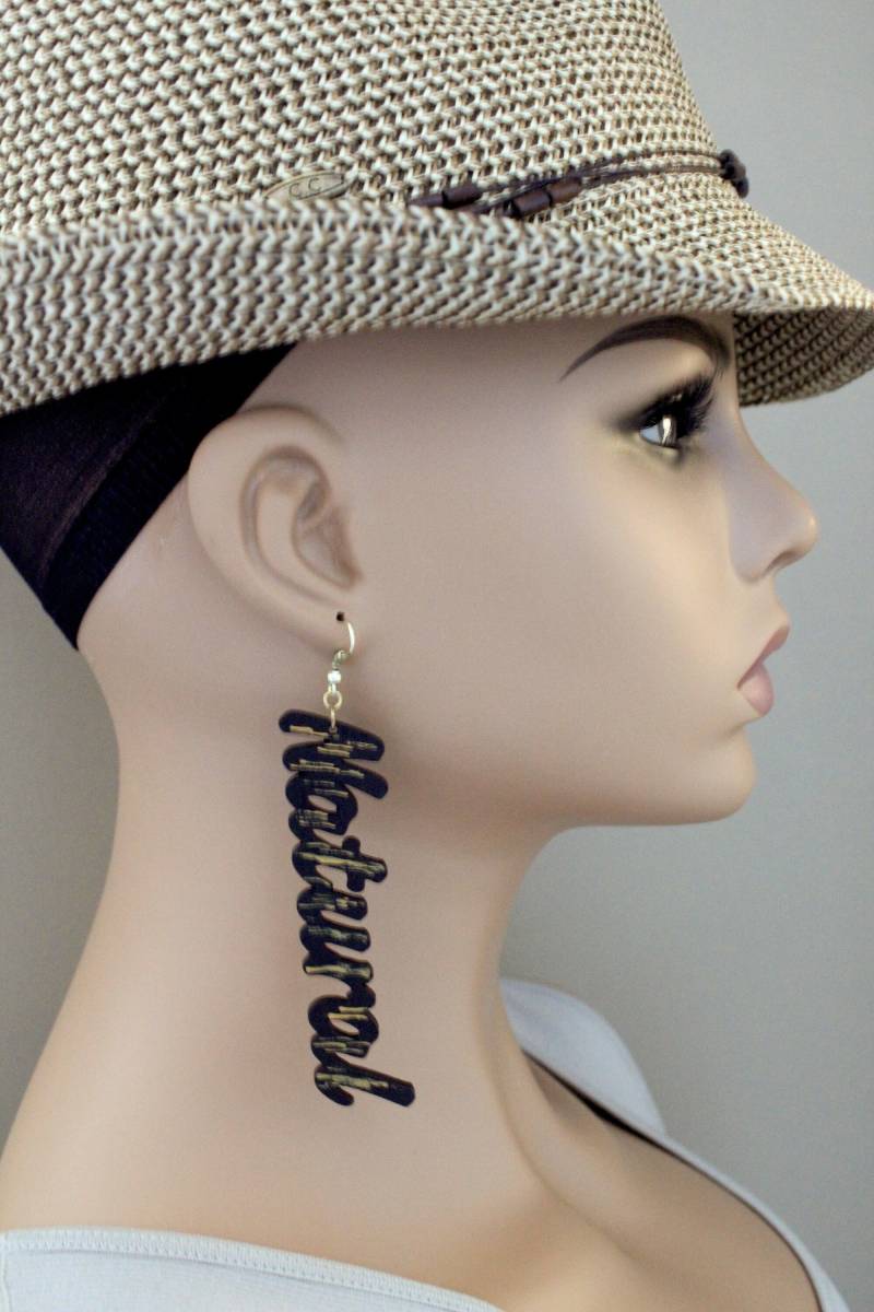 Handbemalte Ohrringe Aus Holz Ethno Statement Schmuck. Natürlich von KeenaraShawn