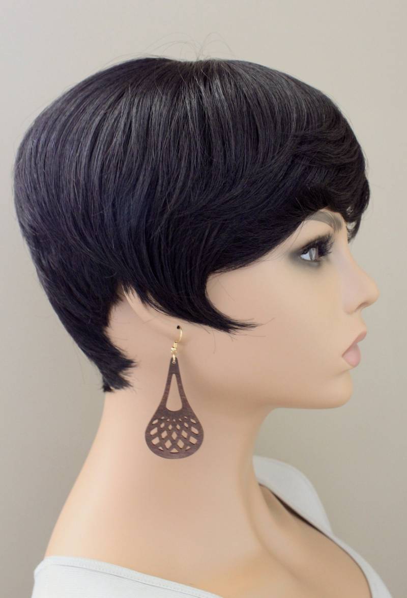 Laser Geschnittene Holzohrringe Netz Design in Tropfenform von KeenaraShawn