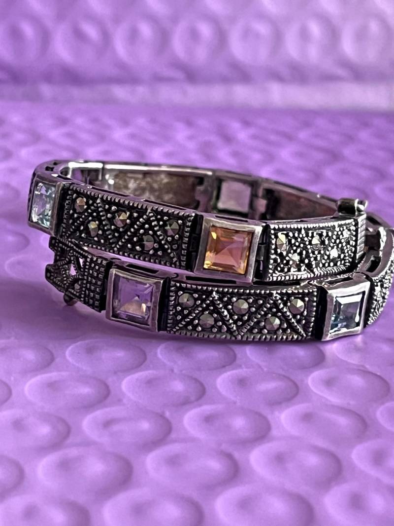 Vintage 1980Er Jahre Markasit Armband Mit Amethyst, Peridot, Topas, Citrin Und Sicherheitsschließe 21 G Super Preis Vintage 1980Er Jahre Markasit Armband Mit Amethyst, Peridot, Topas, Citrin Und Sicherheitsschließe 21 G Super Preis von KeenlyDesigned