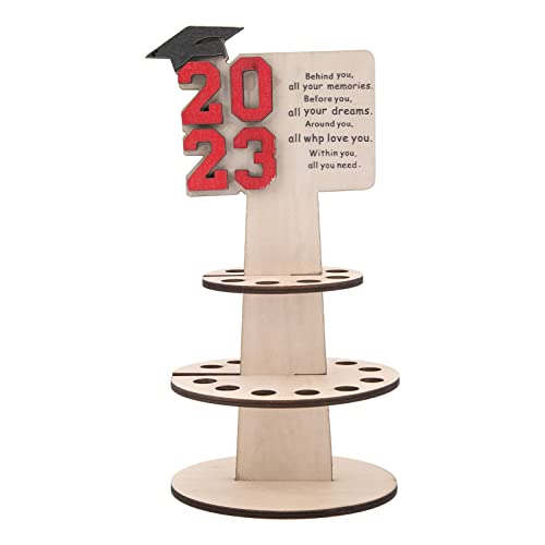 Abschluss-Geschenk-Münzgeldbörse, Exquisite Doppellagige Bachelor-Hut-Abschluss-Münzbörse aus Holz mit 20 Löchern für Schecks (Rot von Keenso