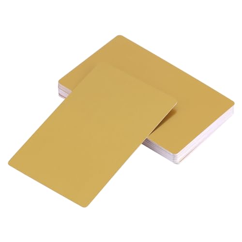 Keenso 50pcs 5 Farben Elegante Metal Smooth Visitenkarten - Hochwertige Aluminiumlegierung - Perfektes Werkzeug, um Einen Dauerhaften Eindruck zu hinterlassen! (Yellow) von Keenso