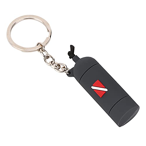 Keenso Tauchthema Schlüsselring, 1Pcs Mini PVC Scuba Tauchtank Schlüsselbund Luftzylinder Schlüsselanhänger für Frauen und Männer(10 * 5 * 3cm-Grau) von Keenso