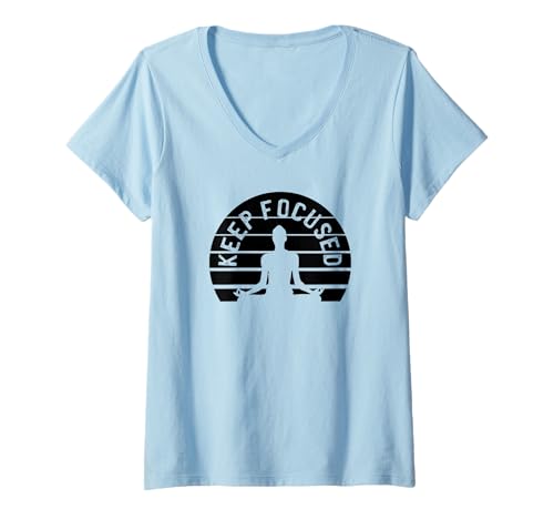Damen Keep Focused - Lustige Meditation T-Shirt mit V-Ausschnitt Damen Keep Focused - Lustige Meditation T-Shirt mit V-Ausschnitt von Keep Focused Meditation