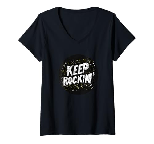 Damen Keep Rockin' Stamp Kostüm T-Shirt mit V-Ausschnitt von Keep Rockin' Outfit