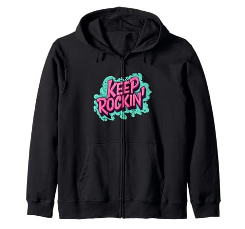 Lebendiges Keep Rockin' Emblem für Jungen und Mädchen Kapuzenjacke von Keep Rockin' Outfit