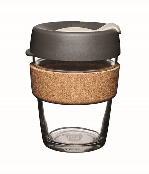 Kork-Glasbecher grauer Deckel KeepCup von KeepCup