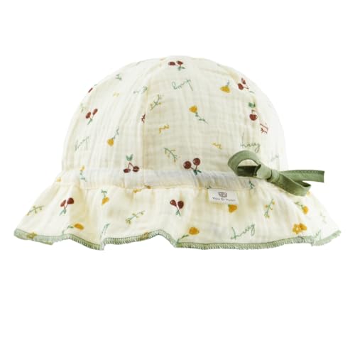 KeepSa 100% Baumwolle Sonnenhut Baby Mädchen Jungen Kinder Sommer Kinderhut Fischerhut mit Breite Krempe von KeepSa
