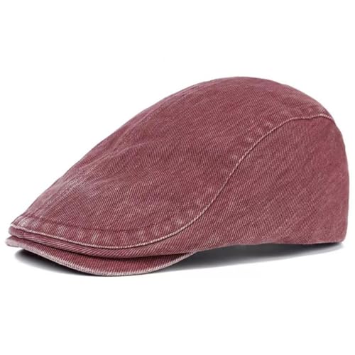 KeepSa Baumwolle Herren Newsboy Schiebermütze Flatcap Tellermütze Schlägermütze Gatsby Ivy Barett Cap Sommer Atmungsaktiv Verstellbare Vintage Cabbie Cap 57-61CM von KeepSa