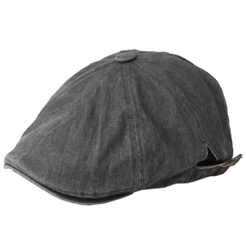 KeepSa Herren Baumwolle Tellermütze Schirmmütze Flatcap Schiebermütze Baskenmütze Cap Newsboy Stil Hut von KeepSa