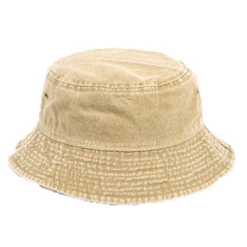 KeepSa Fischerhut Baumwolle Damen/Herren Faltbar Einfarbig Bucket Hat Sonnenhut Anglerhut, Outdoor Hut Sommermütze Garten Camping Wandern Reisen Strandhut von KeepSa