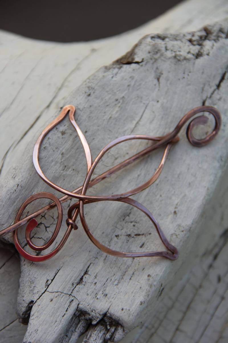 Haarspange, Haargabel, Haarnadel, Kupferdrahtwickel-Haarnadel, Haarstab "Blatt" Haarspange, Haargabel, Haarnadel, Kupferdrahtwickel-Haarnadel, Haarstab "Blatt" von Keepandcherish