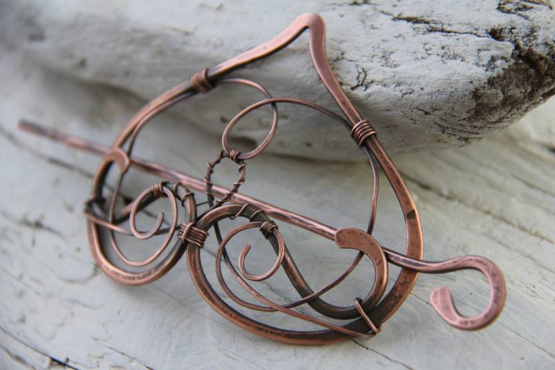 Haarspange, Haarnadel, Haargabel in Kupfer von Keepandcherish