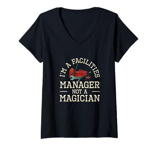 Damen Ich Bin EIN Facility Manager, kein Zauberer, Facility Management T-Shirt mit V-Ausschnitt Damen Ich Bin EIN Facility Manager, kein Zauberer, Facility Management T-Shirt mit V-Ausschnitt von Keeper Of The Wrench