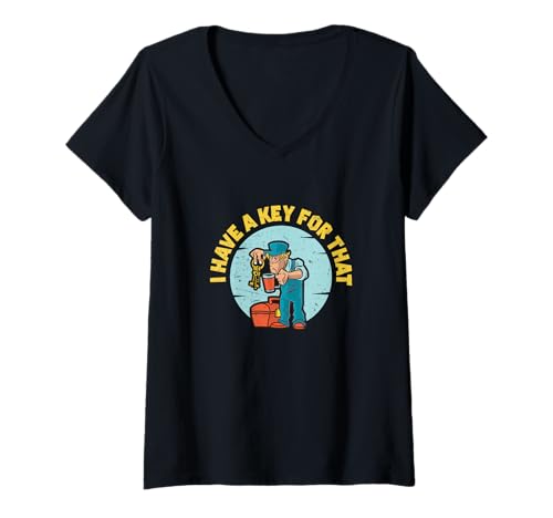 Damen Ich Habe einen Schlüssel für diesen Facility Management Facility Manager T-Shirt mit V-Ausschnitt Damen Ich Habe einen Schlüssel für diesen Facility Management Facility Manager T-Shirt mit V-Ausschnitt von Keeper Of The Wrench