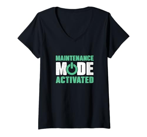 Damen Wartungsmodus aktiviert Funny Facilities Manager Hausmeister T-Shirt mit V-Ausschnitt Damen Wartungsmodus aktiviert Funny Facilities Manager Hausmeister T-Shirt mit V-Ausschnitt von Keeper Of The Wrench