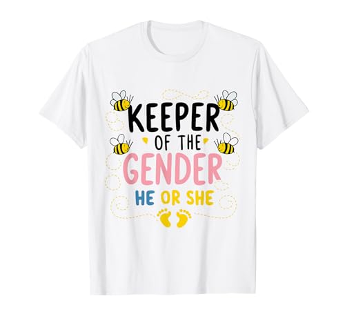 Keeper of The Gender Reveal, He or She? Baby Ankündigung T-Shirt Keeper of The Gender Reveal, He or She? Baby Ankündigung T-Shirt von Keeper of The Gender He or She What Will It Bee ?