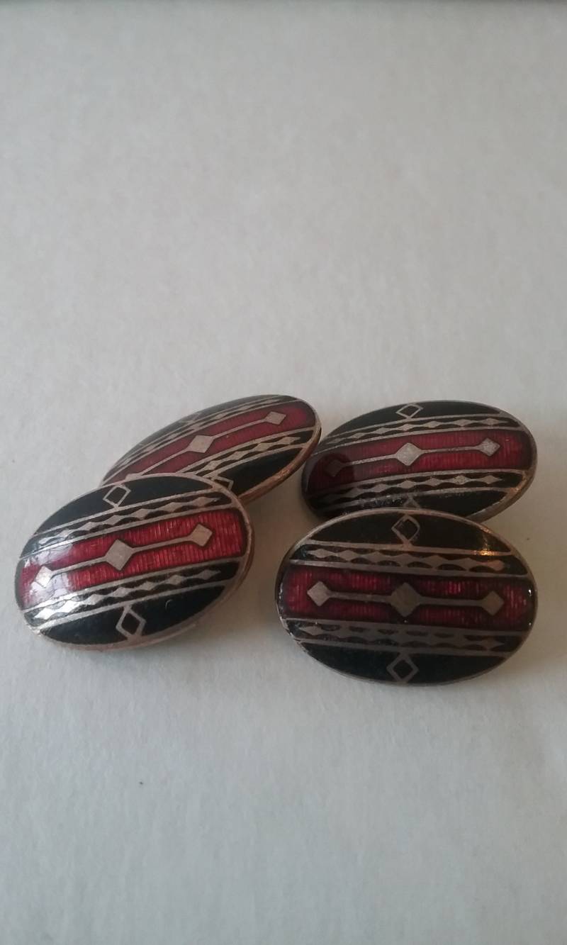 Emaillierte Manschettenknöpfe Der 1960Er Jahre von KeepersFindersFinds