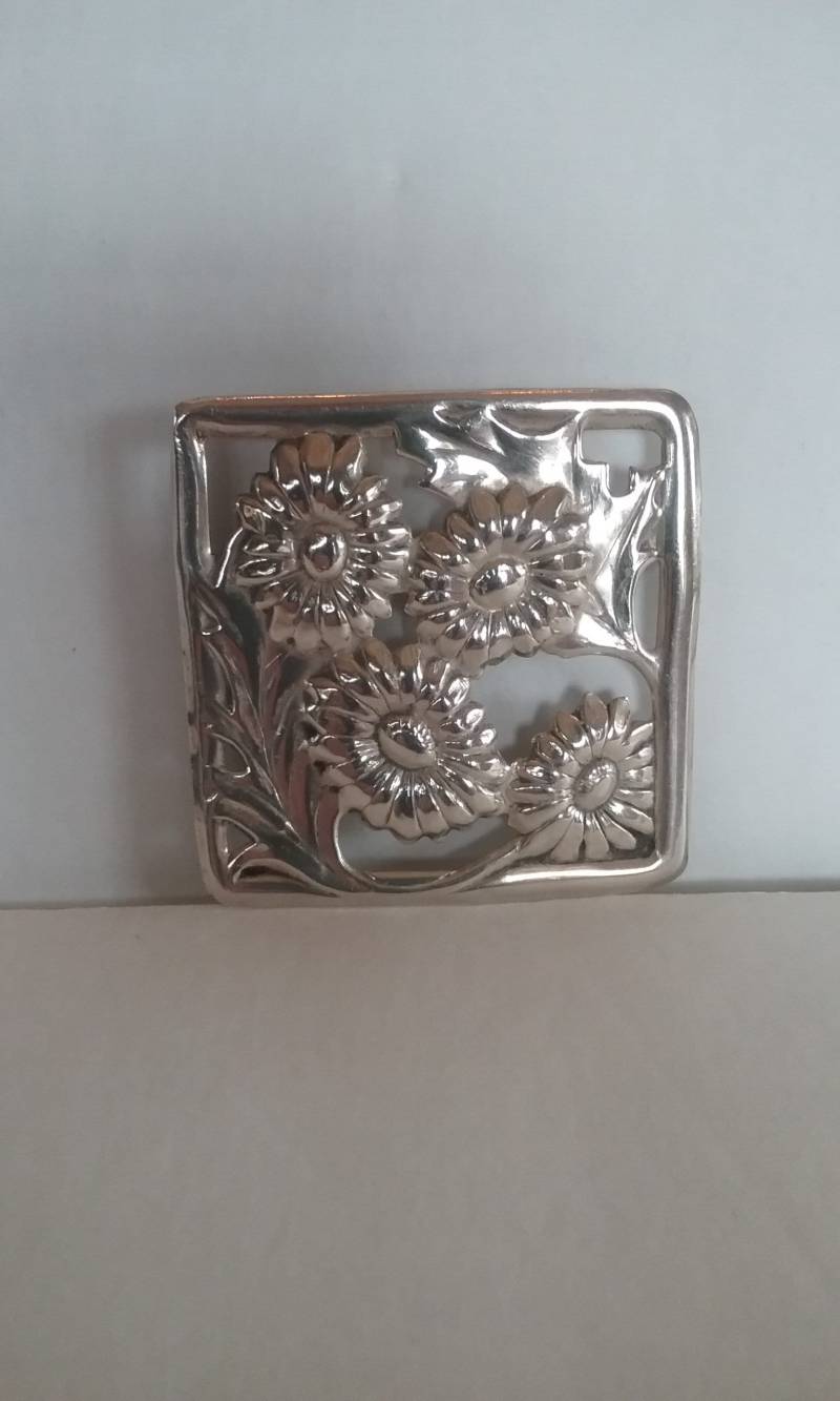 sterling Silber Blumenbrosche sterling Silber Blumenbrosche von KeepersFindersFinds