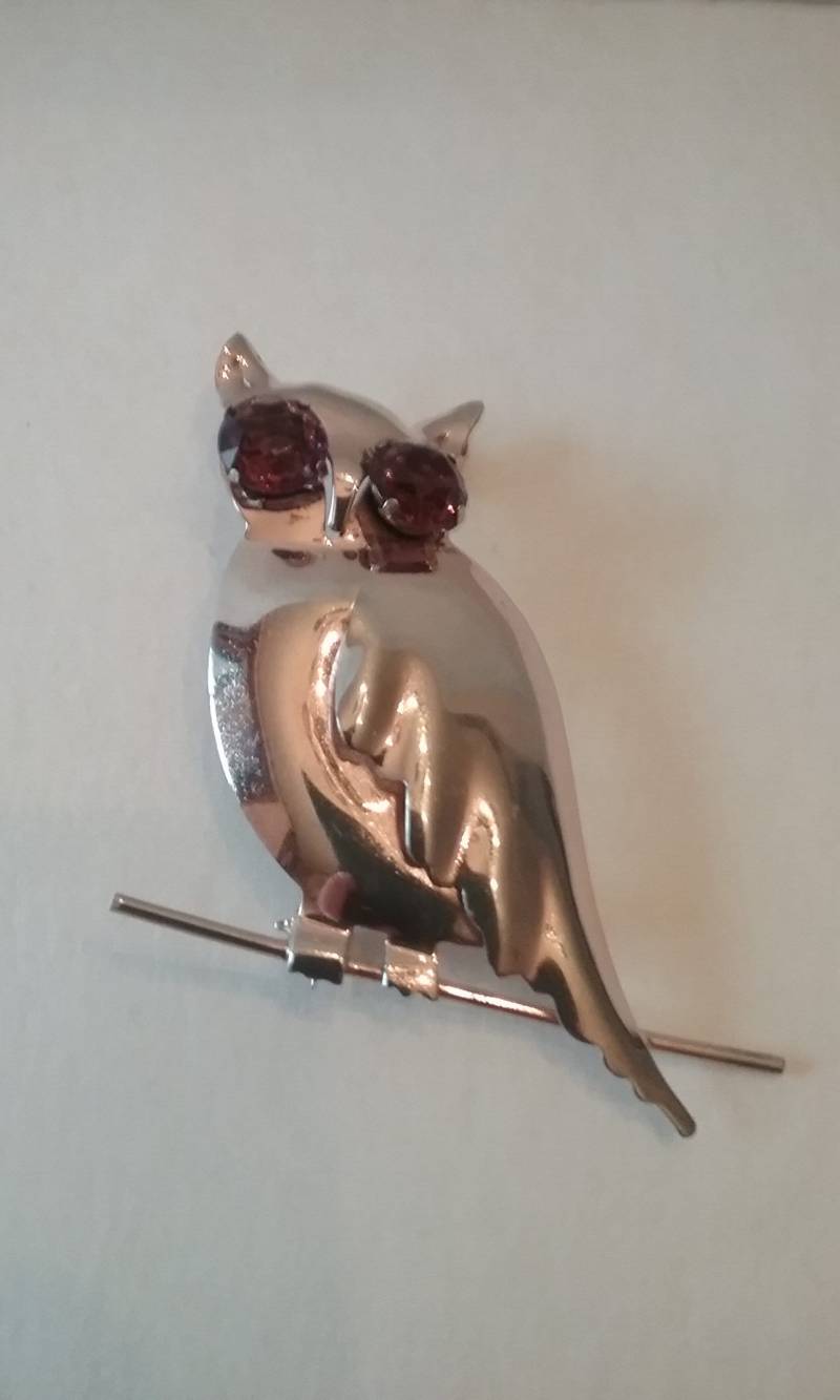 sterling Silber Owl Brooch von KeepersFindersFinds