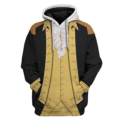 Historische Figur 3D-Druck Kapuzenpullover Colonial King Cosplay Kostüm Armee Uniform Sweatshirt von Keephen