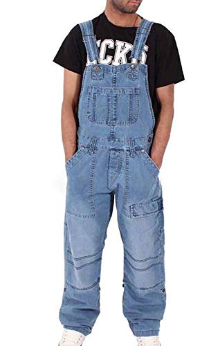 Keephen Herren Denim Latzhose Dungaree Jeans Latzhose Denim Jumpsuits von Keephen