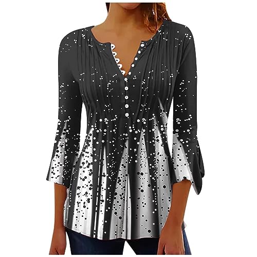 Keepink Damen Casual Shirt UK Sommer Button-Down-Shirts Trendy Marmordruck Büro Tunika Tops V Ausschnitt Pullover Tops Elegant Relaxed Fit 3/4 Ärmel Täglich Bluse, 10 x Schwarz, 54 Keepink Damen Casual Shirt UK Sommer Button-Down-Shirts Trendy Marmordruck Büro Tunika Tops V Ausschnitt Pullover Tops Elegant Relaxed Fit 3/4 Ärmel Täglich Bluse, 10 x Schwarz, 54 von Keepink