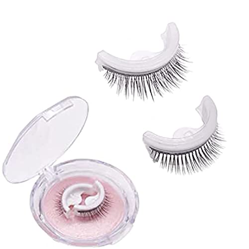 2Paar Hardpointing Reusable Self Adhesive Eyelashes, Wimpern Ohne Eyeliner, 3D Lange Flauschige Künstliche Falsche Eyelashes, Wimpern Natürlicher Look Wiederverwendbar Wasserdicht Kein Kleber von Keeplus