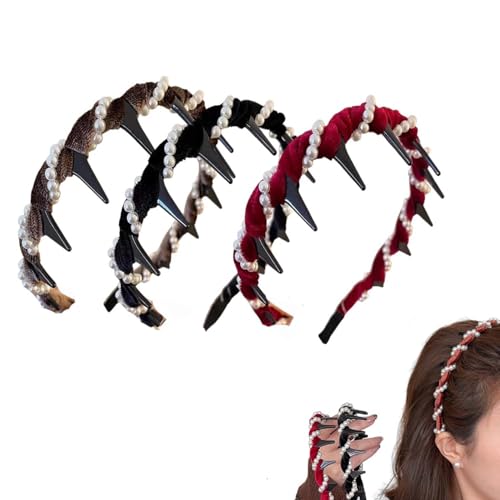 3Stück Vintage High Cranium Artificial Pearl Hairband, Perlen Stirnbänder, Anti-Rutsch Haarreifen, Hairstyle Hairpin, frisurenhilfe, Stirnbänd Haarreif Stirnbänder Haarband für Mädchen Damen (B, 3) 3Stück Vintage High Cranium Artificial Pearl Hairband, Perlen Stirnbänder, Anti-Rutsch Haarreifen, Hairstyle Hairpin, frisurenhilfe, Stirnbänd Haarreif Stirnbänder Haarband für Mädchen Damen (B, 3) von Keeplus