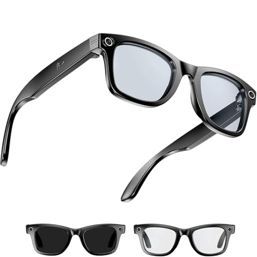 Cyanvue Ai Smart Glasses, 8mp Camera Glasses with Music & Call Features, Smart Brille mit Blaulichtfilter und polarisierte UV-Schutzgläser, Intelligente Bluetooth-Brille für Damen und Herren (A) von Keeplus