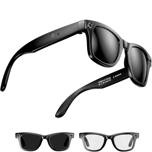Cyanvue Ai Smart Glasses, 8mp Camera Glasses with Music & Call Features, Smart Brille mit Blaulichtfilter und polarisierte UV-Schutzgläser, Intelligente Bluetooth-Brille für Damen und Herren (B) von Keeplus