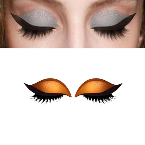 Lazy Eye Shadow Eyelash Patch, Eyeshadow Eyelashes Makeup Stickers, Augen Make-up Sticker, Wiederverwendbare Natürliche Wimpern Lidschatten Pads, Wasserdichte Augen Make-up Aufkleber für Cosplay (A) von Keeplus