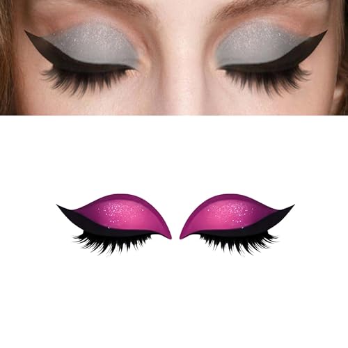 Lazy Eye Shadow Eyelash Patch, Eyeshadow Eyelashes Makeup Stickers, Augen Make-up Sticker, Wiederverwendbare Natürliche Wimpern Lidschatten Pads, Wasserdichte Augen Make-up Aufkleber für Cosplay (B) von Keeplus