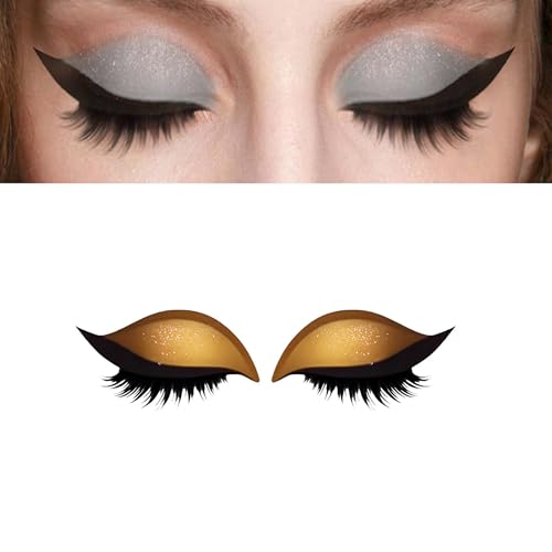 Lazy Eye Shadow Eyelash Patch, Eyeshadow Eyelashes Makeup Stickers, Augen Make-up Sticker, Wiederverwendbare Natürliche Wimpern Lidschatten Pads, Wasserdichte Augen Make-up Aufkleber für Cosplay (D) von Keeplus