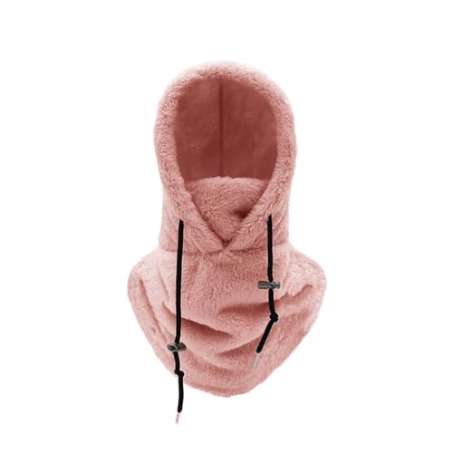 Warme Plüsch-Fahrradhaube, Multifunktionale Balaclava Gesichtsmaske Skimaske Motorradmaske zum Radfahren Ski Winter wärmend, Unisex Verstellbare Skimaske, Motorrad- und Fahrrad Maske (Plush, Rosa) von Keeplus