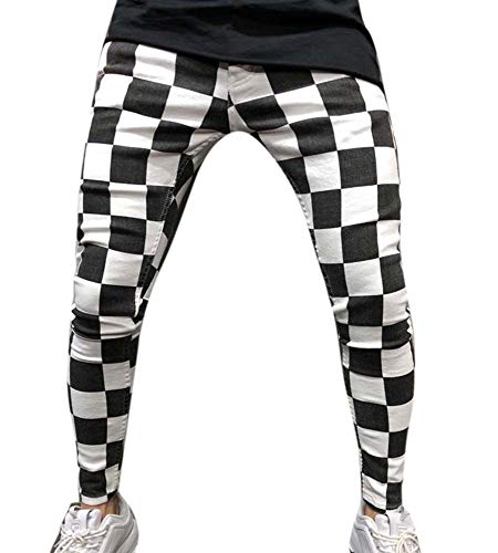 keepmore Männer Persönlichkeit Schwarz Weiß Streifen Elastische Taille Sport Fitness Jogging Trainingshose von keepmore