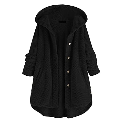 Keepwin Pullover & Strickjacken Für Damen Women's Jacket Windproof Winter Jacket 4-Way Stretch with Removable Hood Jacket (Schwarz,8XL) A1360 von Keepwin